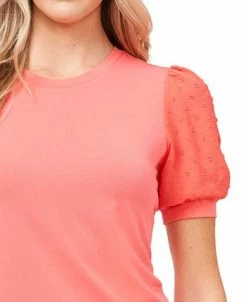 CeCe Women's Crewneck Short Sleeve Puff-Sleeve Knit Top -Anne Klein Sales Store 21477842 fpx