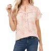 CeCe Women's Ruffled Tie V-Neck Top