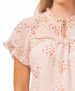 CeCe Women's Ruffled Tie V-Neck Top -Anne Klein Sales Store 21477978 fpx