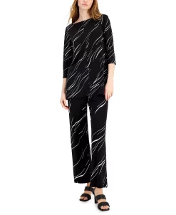 Alfani Women's Printed Wide-Leg Pants, Created For Macy's -Anne Klein Sales Store 21515741 fpx 2