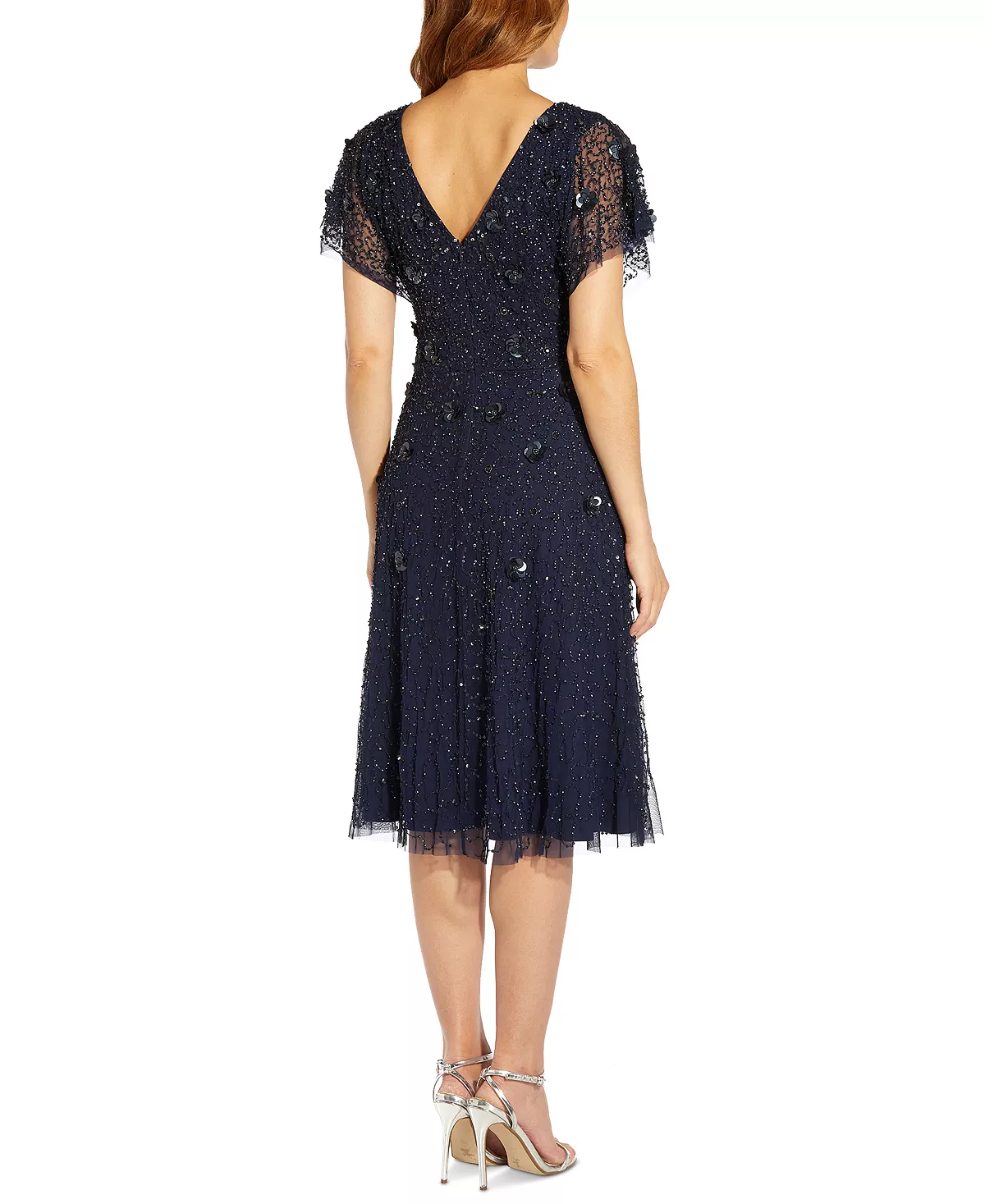 Adrianna Papell Floral Beaded Party Dress 2 Adrianna Papell Floral Beaded Party Dress - Image 2