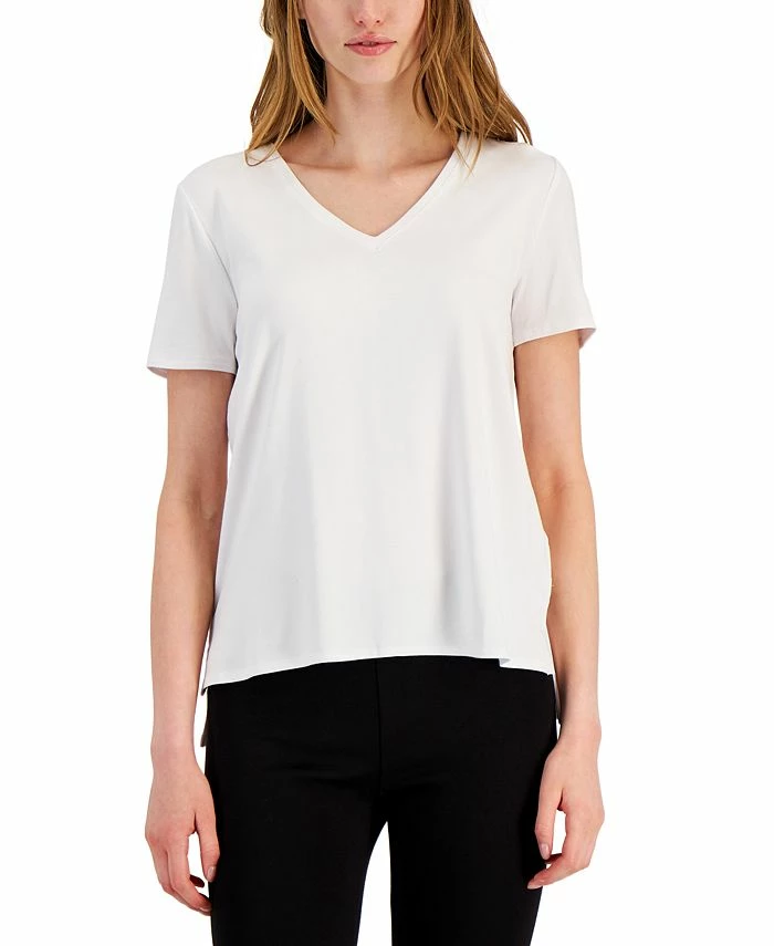 Alfani Women's V-Neck T-Shirt, Created For Macy's 1 Alfani Women's V-Neck T-Shirt, Created For Macy's