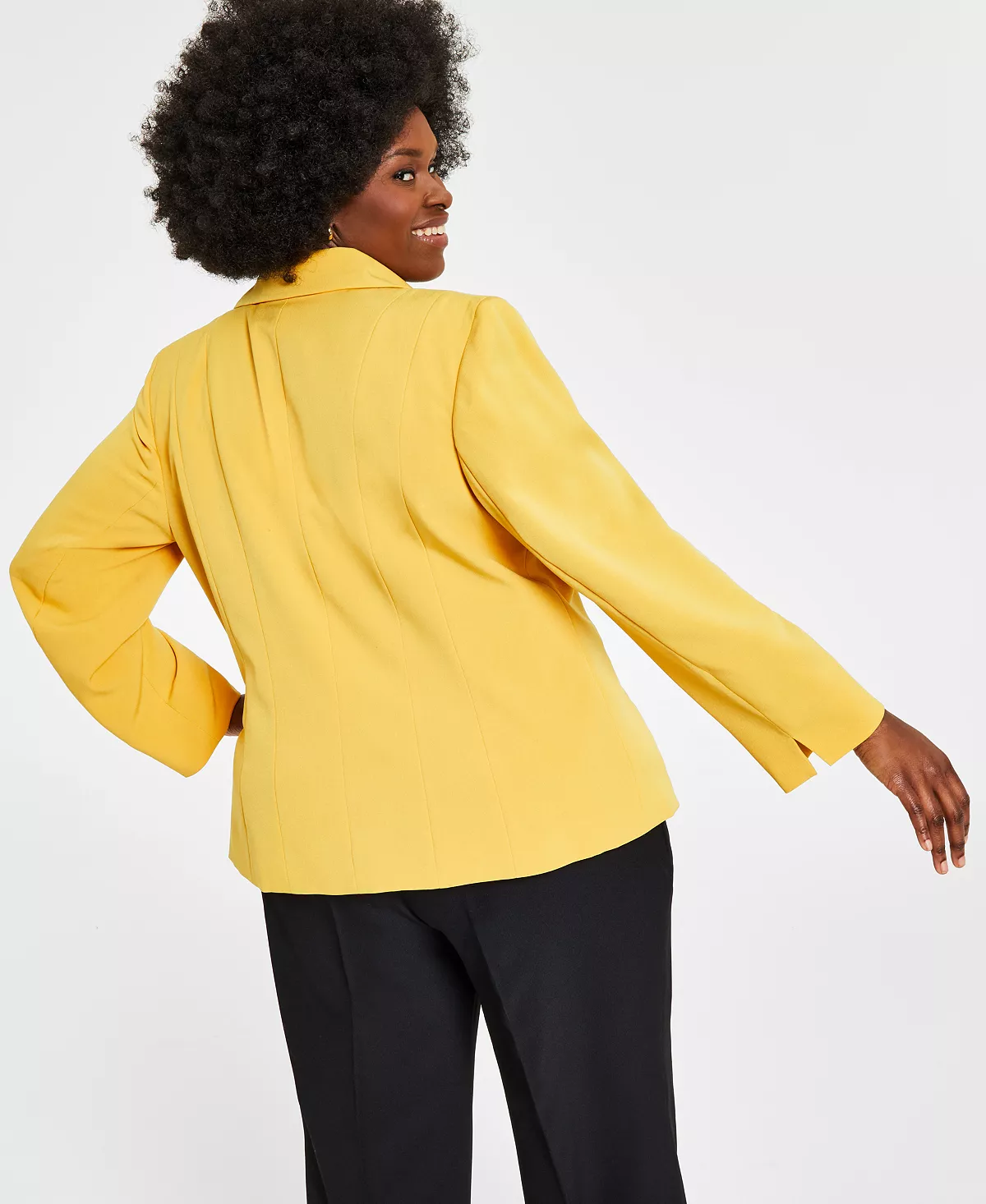 Kasper Plus Size Crepe One-Button Blazer 2 Kasper Plus Size Crepe One-Button Blazer - Image 2