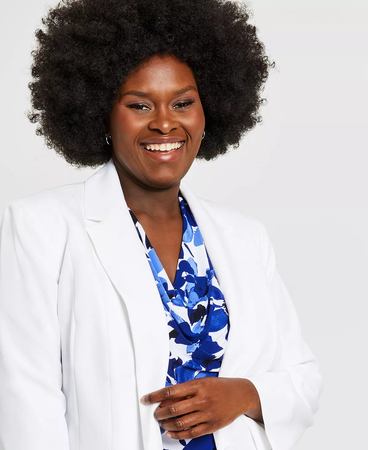 Kasper Plus Size Crepe One-Button Blazer 7 Kasper Plus Size Crepe One-Button Blazer - Image 7