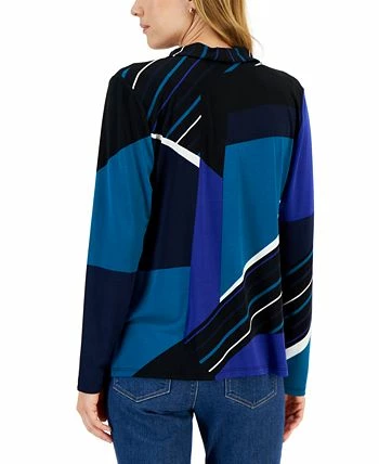 Charter Club Olorblock Tie Neck Blouse, Created For Macy's 2 Charter Club Olorblock Tie Neck Blouse, Created For Macy's - Image 2