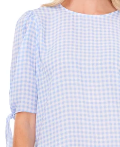 CeCe Women's Gingham Tie-Sleeve Blouse -Anne Klein Sales Store 21588020 fpx