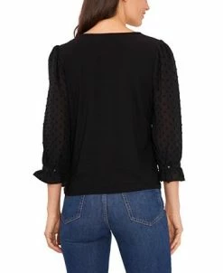 CeCe Women's V-neck Clip Dot Sleeve Top -Anne Klein Sales Store 21593080 fpx