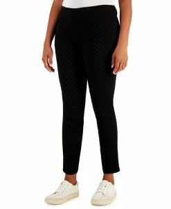 Charter Club Women's Embossed Dot Pull-On Skinny Pants, Created For Macy's