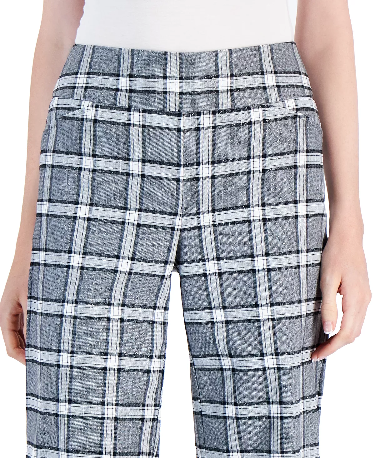 Charter Club Women's Plaid Pull-On Pants, Created For Macy's 4 Charter Club Women's Plaid Pull-On Pants, Created For Macy's - Image 4