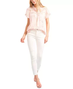 CeCe Women's Ruffled Tie V-Neck Top -Anne Klein Sales Store 21599185 fpx