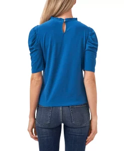 CeCe Women's Puff-Sleeve Ruffled-Neck Short Sleeve Knit Top 5 CeCe Women's Puff-Sleeve Ruffled-Neck Short Sleeve Knit Top -Anne Klein Sales Store 21601541 fpx