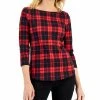 Charter Club Women's Cotton Plaid Top, Created For Macy's