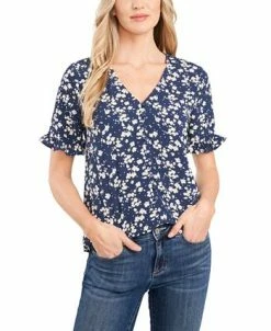 CeCe Women's Daisy Dots Ruffled Sleeve Top 7 CeCe Women's Daisy Dots Ruffled Sleeve Top -Anne Klein Sales Store 21615110 fpx