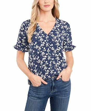 CeCe Women's Daisy Dots Ruffled Sleeve Top 3 CeCe Women's Daisy Dots Ruffled Sleeve Top - Image 3