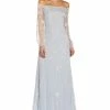 Adrianna Papell Women's Off-The-Shoulder Embellished Gown