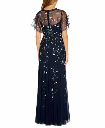 Adrianna Papell Women's Embroidered Split-Sleeve Gown 2 Adrianna Papell Women's Embroidered Split-Sleeve Gown - Image 2