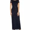 Papell Studio Women's Low-Back Beaded Gown