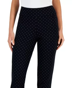 Charter Club Women's Afternoon Dot-Print Cambridge Ponté-Knit Pants, Created For Macy's -Anne Klein Sales Store 21674284 fpx