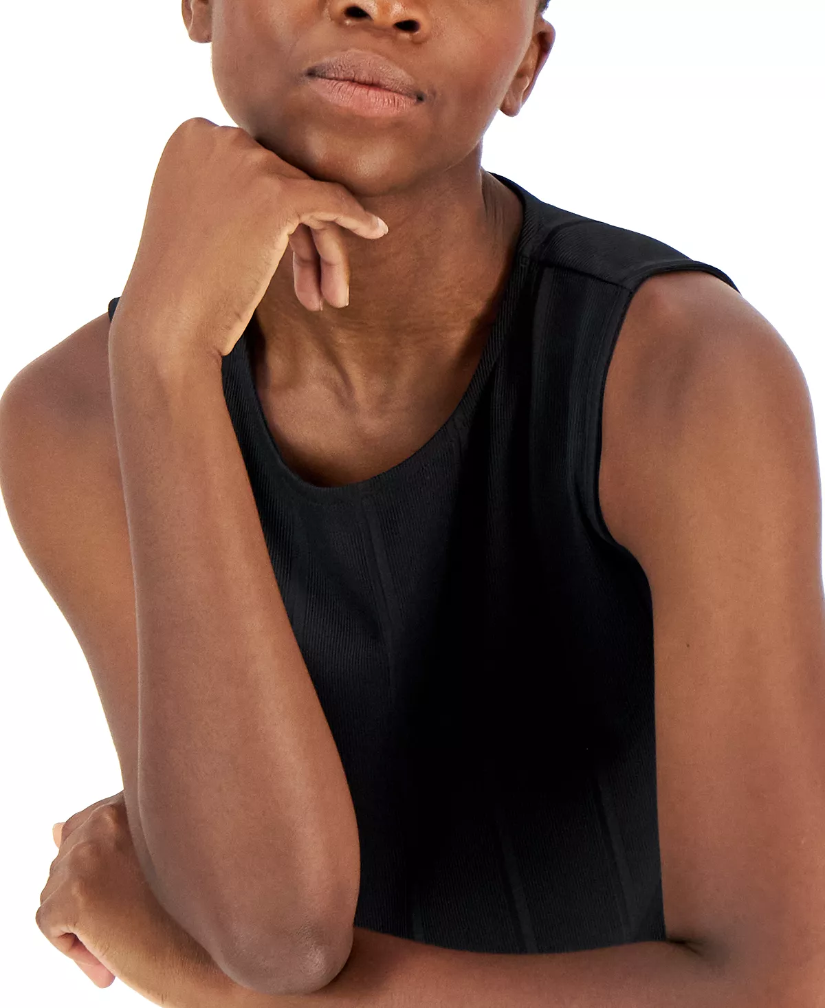 Alfani Women's Ribbed Side-Slit Sleeveless Top, Created For Macy's 3 Alfani Women's Ribbed Side-Slit Sleeveless Top, Created For Macy's - Image 3