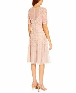 Adrianna Papell Women's Floral-Appliqué Beaded Cocktail Dress 5 Adrianna Papell Women's Floral-Appliqué Beaded Cocktail Dress -Anne Klein Sales Store 21714503 fpx
