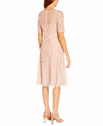 Adrianna Papell Women's Floral-Appliqué Beaded Cocktail Dress 2 Adrianna Papell Women's Floral-Appliqué Beaded Cocktail Dress - Image 2