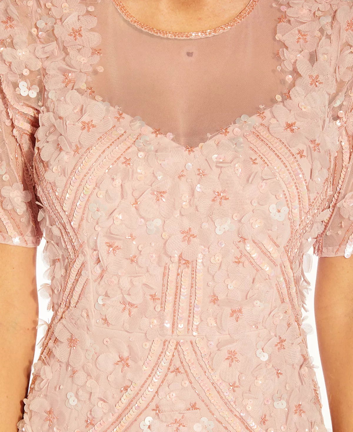 Adrianna Papell Women's Floral-Appliqué Beaded Cocktail Dress 3 Adrianna Papell Women's Floral-Appliqué Beaded Cocktail Dress - Image 3