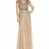 Adrianna Papell Embellished V-Neck Gown