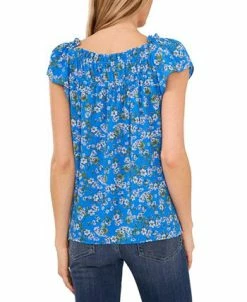 CeCe Women's Ruffled Square-Neckline Floral Top -Anne Klein Sales Store 21731103 fpx