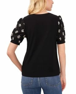 CeCe Women's Embroidered Puff-Sleeve Blouse -Anne Klein Sales Store 21731419 fpx