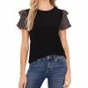 CeCe Women's Mixed-Media Top