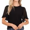 CeCe Women's Clip-Dot Ruffled Top
