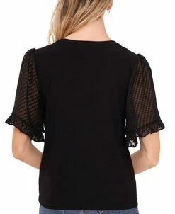 CeCe Women's Clip-Dot Ruffled Top -Anne Klein Sales Store 21731468 fpx