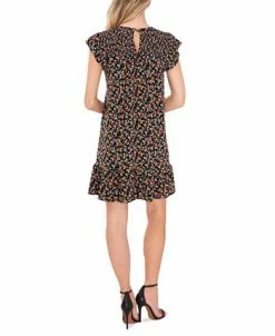 CeCe Women's Floral-Print Flutter-Sleeve Dress -Anne Klein Sales Store 21731569 fpx