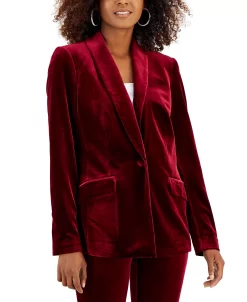 INC International Concepts Women's Velvet Blazer, Created For Macy's -Anne Klein Sales Store 21749563 fpx