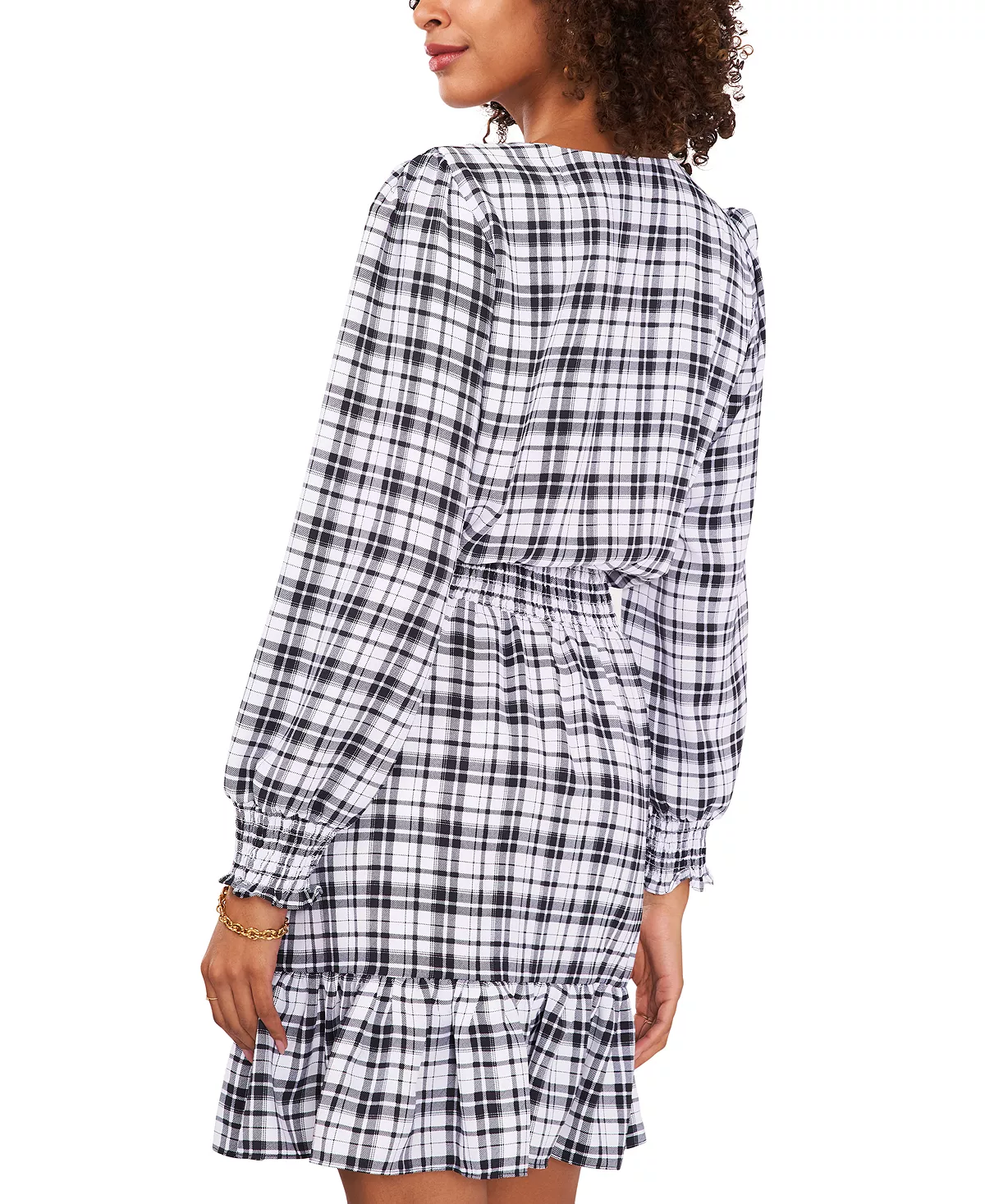 Vince Camuto Women's Plaid Fit & Flare Dress 4 Vince Camuto Women's Plaid Fit & Flare Dress - Image 4