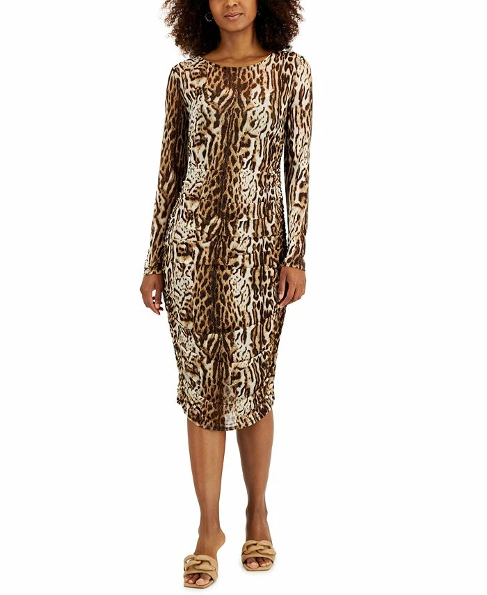INC International Concepts Women's Leopard-Print Mesh Dress, Created For Macy's 1 INC International Concepts Women's Leopard-Print Mesh Dress, Created For Macy's