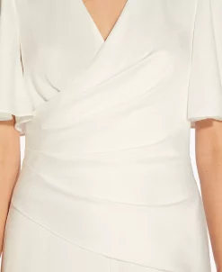 Adrianna Papell Women's Flutter-Sleeve Wide-Leg Jumpsuit -Anne Klein Sales Store 21825892 fpx