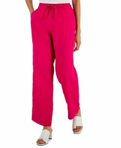 Charter Club Linen Drawstring-Waist Pants, Created For Macy's