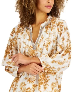 Charter Club Women's Floral-Print Linen Tunic, Created For Macy's -Anne Klein Sales Store 21827691 fpx