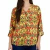 JM Collection Women's Folk Travels Printed Top, Created For Macy's