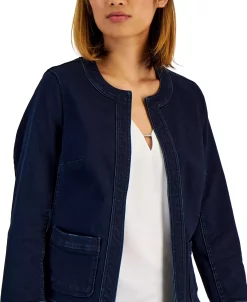 Kasper Women's Open-Front Denim Blazer -Anne Klein Sales Store 21855090 fpx