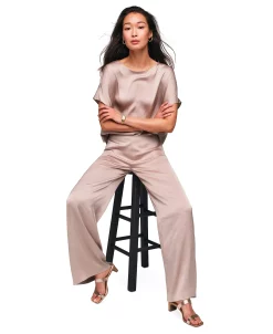 Anne Klein Women's Satin Top & Wide-Leg Pants Set -Anne Klein Sales Store 21880978 fpx
