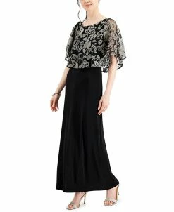 Connected Embroidered Overlay Gown