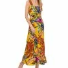 Vince Camuto Women's Printed Tiered Smocked-Back Challis Maxi Dress
