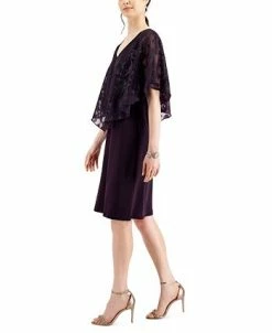 Connected Women's Embellished Cape-Overlay Dress -Anne Klein Sales Store 21900350 fpx