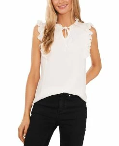 CeCe Women's Sleeveless Tie Neck Blouse