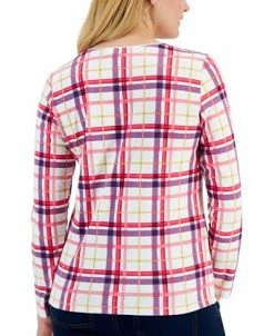 Karen Scott Women's Plaid Top, Created For Macy's -Anne Klein Sales Store 21951445 fpx