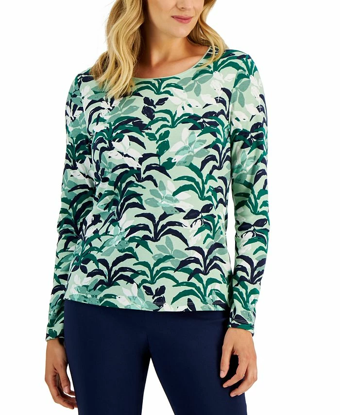 Karen Scott Women's Botanical-Print Top, Created For Macy's 1 Karen Scott Women's Botanical-Print Top, Created For Macy's