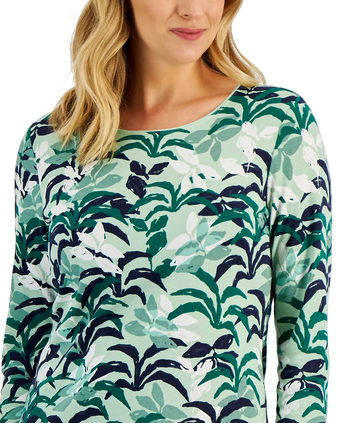 Karen Scott Women's Botanical-Print Top, Created For Macy's 3 Karen Scott Women's Botanical-Print Top, Created For Macy's - Image 3