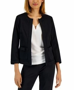 Kasper Women's Open-Front Denim Blazer